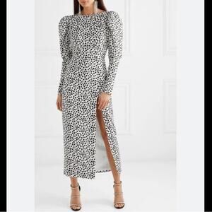 16Arlington Printed Cutout Crepe De Chin Bow Back Cut Out Midi Dress 4 NWT